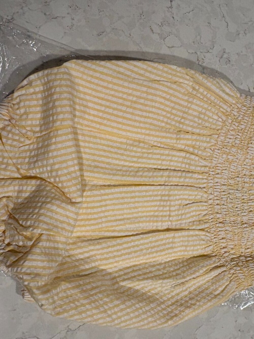 NWT Busy Bees Infant Girls Ella Ruched Bubble Yellow/White 24 months